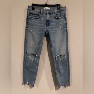 Zara distressed jeans the slim boyfriend in‎ beach blue size 6